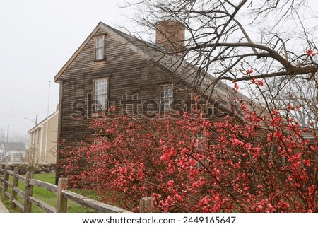 John Adams and John Quincy Adams birthplaces in Quincy, Massachusetts. Historic landmark and museum Royalty-Free Stock Photo #2449165647