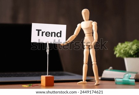 There is word card with the word Trend. It is as an eye-catching image.