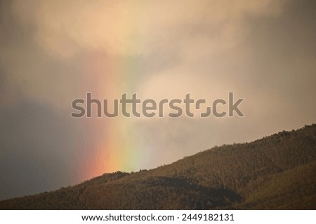 Bright and Colorful Rainbow over Umbria, Italy April 2024