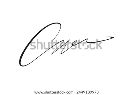 Vector illustration of signature brush script type font cnr letter