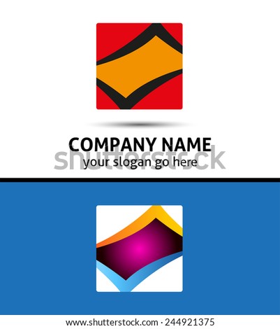 Rectangular logo and Square Abstract Icon 