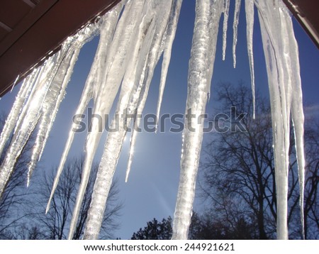 Bright Icicles Royalty-Free Stock Photo #244921621