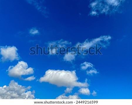 Beautiful blue sky with the white clouds