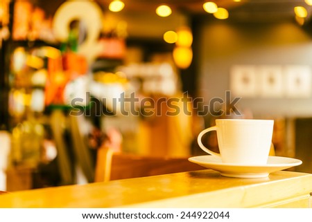 Coffee mug in coffee shop cafe - Vintage effect style pictures