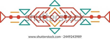 Aztec Dividers with Seamless Pattern. Ethnic Tribal Borders. Vector Illustration on White Background