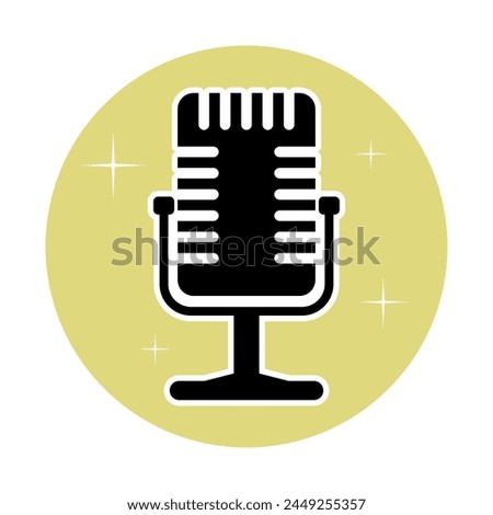 Podcast microphone silhouette image vector