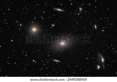 Ultra deep sky photo of the Markarian's chain of Galaxies in Virgo constellation taken with an extreme long exposure.