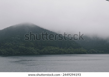 Japan, Hakone - impression from the Lake Ashi in the fog 