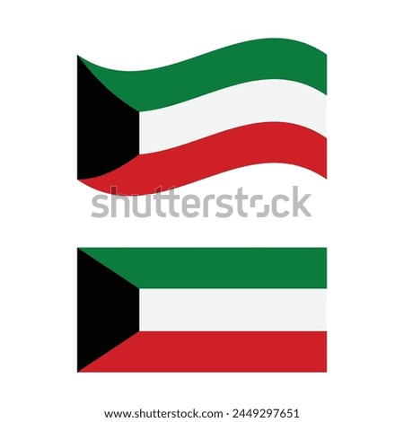 Flag Of Kuwait Icon Vector Design.