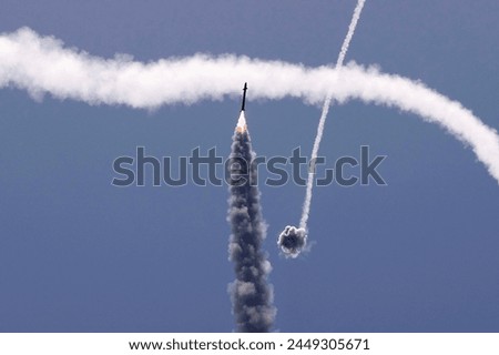 Iran Israel War. Iran missile air strike. Royalty-Free Stock Photo #2449305671