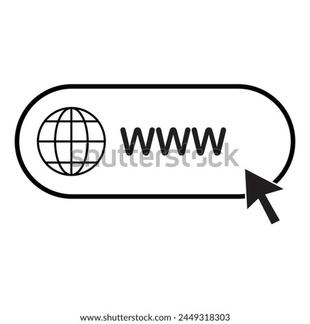 Website icon on white background. World web, website icon symbol vector. Vector illustration. Eps file 330.