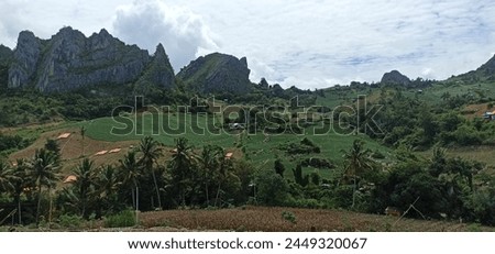 One of the village views in Baraka district, Enrekang, Indonesia Royalty-Free Stock Photo #2449320067
