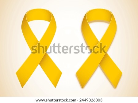 Yellow Ribbon Vector EPS with and without shadow Royalty-Free Stock Photo #2449326303