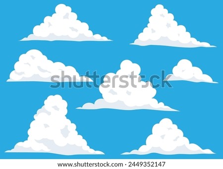 clip art set of cumulonimbus cloud, variation