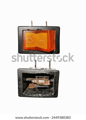 switches and buttons, isolated on white background