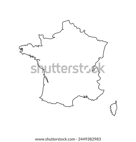 High detailed vector map - france. map black outline france