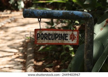 Porcupine sign in Palawan, Philippines