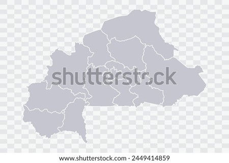 Burkina Faso Map Cloud Color on White Background quality files Png