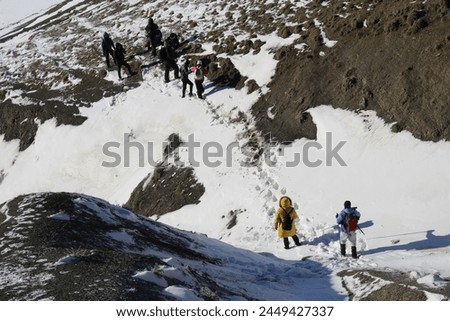 Group of touring skiers, the Alps, Valle d'Aosta, Italy
