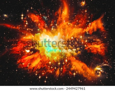 orange and colorful nebula and star space glowing mysterious universe galaxy cosmos background
