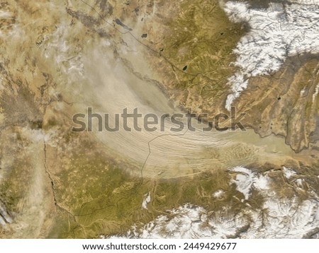Dust Storm in Afghanistan and Turkmenistan. Acquired January 23, 2013, this image shows a dust storm in Afghanistan and Turkmenistan. Elements of this image furnished by NASA.