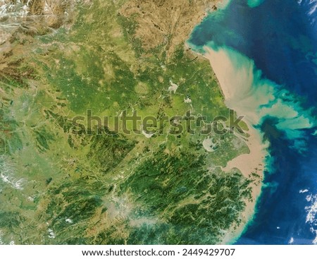 Eastern China. Eastern China. Elements of this image furnished by NASA. Royalty-Free Stock Photo #2449429707