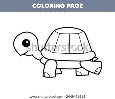 Game for children coloring page of cute turtle line art printable pet worksheet