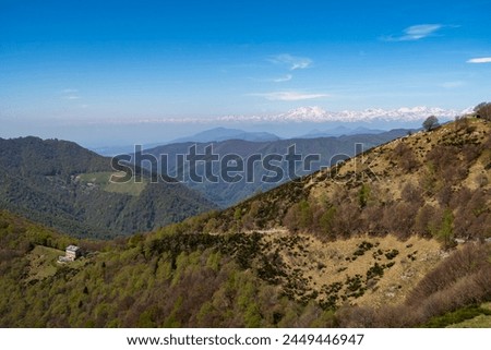 View of Dufourspitze from intelvi valley Royalty-Free Stock Photo #2449446947