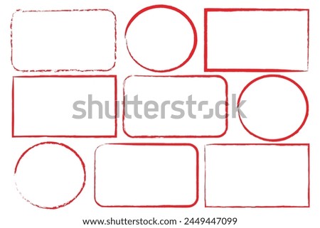 Grunge square and rectangle frames. Ink empty black boxes set. Rectangle borders collections. Rubber square stamp imprint. Vector illustration isolated on white background. eps 10