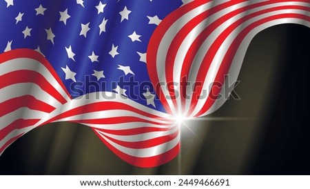 Gorgeous USA flag wallpaper. An excellent background for designing pages on social networks, posters, presentations, outdoor advertising and your other projects. Vector.