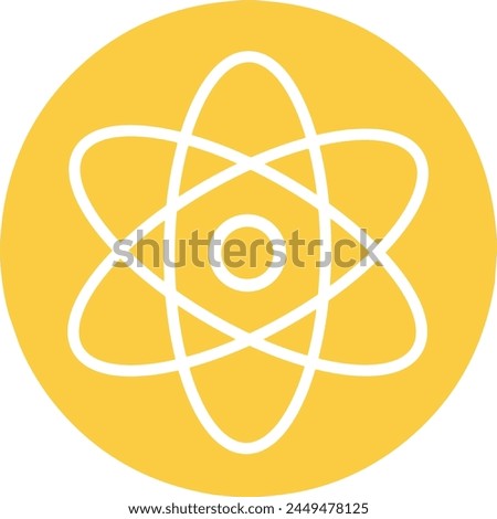 Flat Design Atom Icon.  Vector.  stock illustration