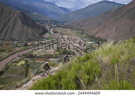 The Sacred Valley of Peru is not only a treasure trove of historical and cultural wonders but also a paradise for outdoor enthusiasts, including mountain bikers. Royalty-Free Stock Photo #2449494609