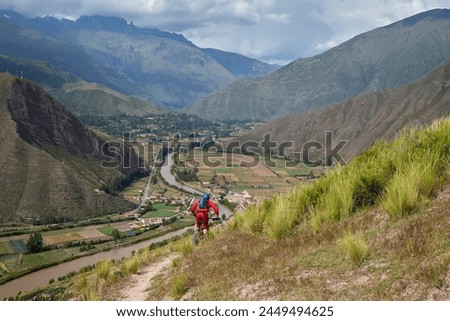 The Sacred Valley of Peru is not only a treasure trove of historical and cultural wonders but also a paradise for outdoor enthusiasts, including mountain bikers. Royalty-Free Stock Photo #2449494625