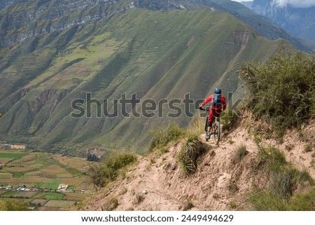 The Sacred Valley of Peru is not only a treasure trove of historical and cultural wonders but also a paradise for outdoor enthusiasts, including mountain bikers. Royalty-Free Stock Photo #2449494629