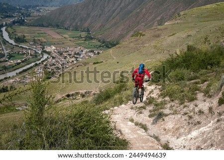 The Sacred Valley of Peru is not only a treasure trove of historical and cultural wonders but also a paradise for outdoor enthusiasts, including mountain bikers. Royalty-Free Stock Photo #2449494639