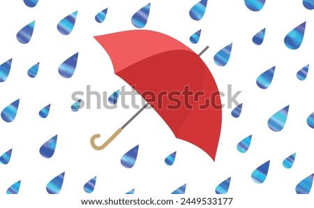 Clip art of rain and umbrella in watercolor style