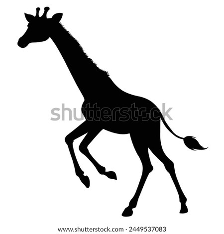 silhouette of a giraffe on white