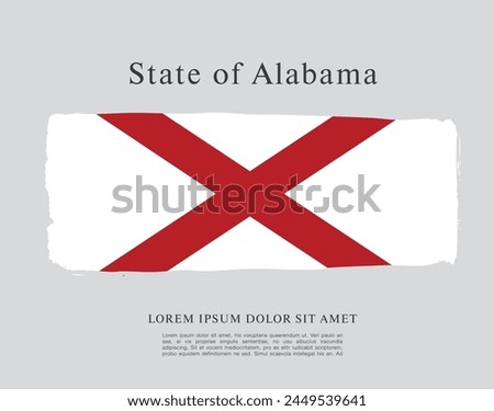 Flag of the state of Alabama. The United States of America