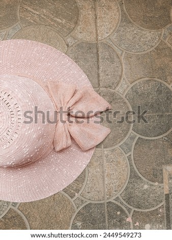 A girly boater hat adding a touch of style to any outfit Royalty-Free Stock Photo #2449549273