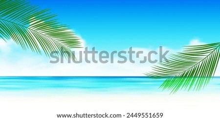 Sea Palm Landscape Summer Background