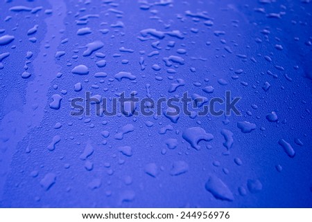 blue dew drop on glass morning time