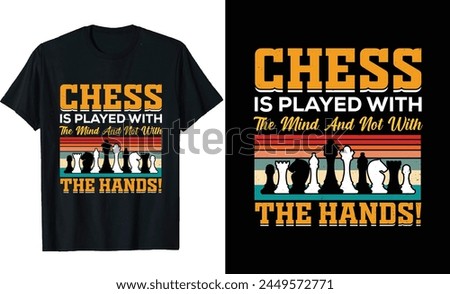 Chess T-Shirt Design, Gaming T shirt Design, Gaming Design with chess board Design