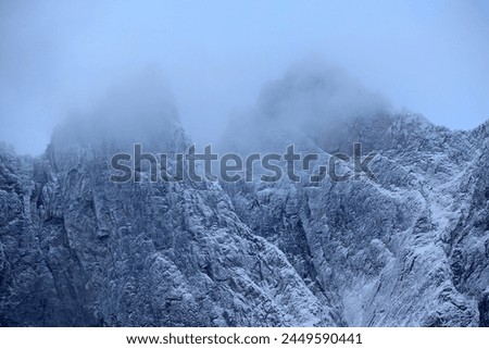 Trollveggen mountains in winter (Norway). Royalty-Free Stock Photo #2449590441