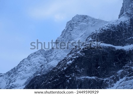 Trollveggen mountains in winter (Norway). Royalty-Free Stock Photo #2449590929