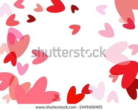 Flying Rose and Hearts on Transparent Background.  Creative romantic backdrop
