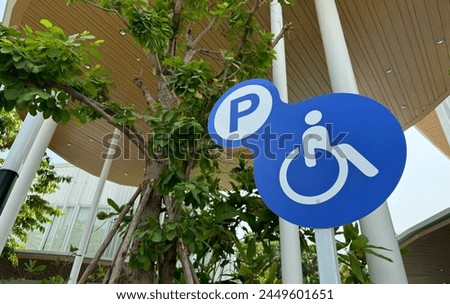 Parking sign for people with disabilities only.