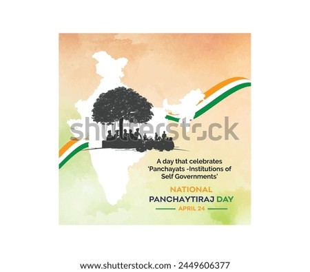 National Panchayati Raj Day Social Media Template Post Design Vector Royalty-Free Stock Photo #2449606377