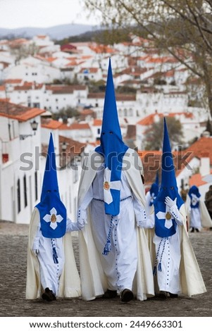 Penitents during Semana Santa (Holy Week), Aracena, Huelva, Andalucia, Spain, Europe Royalty-Free Stock Photo #2449663301