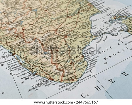 Map of the Southern Tip of India, world tourism, travel destination, world politics, trade and economy