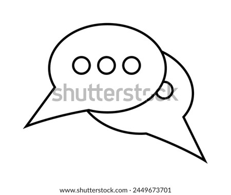  speak bubble text, chatting box, message box outline cartoon vector illustration design. Balloon doodle style of thinking sign symbol. comment icon. Chat message icons .  eps10